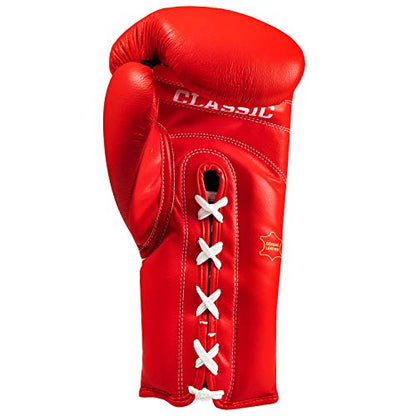 Title Classic Leather Lace Training Gloves 2.0 - Lace Up Boxing Glove, Boxing Competition Gloves, Boxing Sparring Gloves, Boxing Training Gloves, Boxing Bag Gloves, Boxing Gloves - color: Red, size: 14 oz