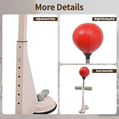 Speed Bag Platform Speed Bag Boxing Kit for Adults Height Adjustable Wall-Mounted Heavy Duty Boxing Training Equipment 360° Rotatable Speed Ball with Punching Ball Fits Home Gym Workout - color: Red Vertical