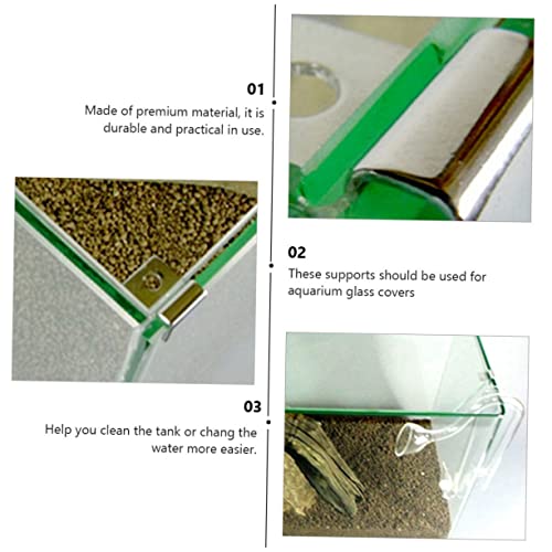 8pcs Stainless Steel Fish Tank Support Brackets for Glass Lid Easy to Install Aquarium Cover Holders and Design Support