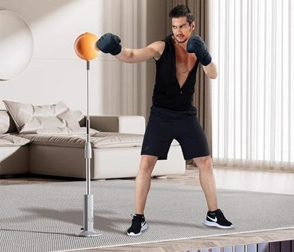 Boxing Punching Bag Boxing Equipment, Floor Standing with Stand Boxing Speed Ball,Punching Free Standing Boxing with Adjustable Height Strong Durable Spring Teenagers - size: 139-154cm/55-61inch
