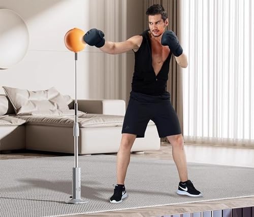 Boxing Punching Bag Boxing Equipment, Floor Standing with Stand Boxing Speed Ball,Punching Free Standing Boxing with Adjustable Height Strong Durable Spring Teenagers - size: 120-135cm/47.2-60.2inch