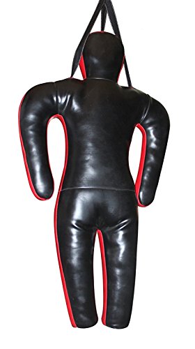 Bestzo MMA Martial Arts Brazilian Grappling Dummy-Standing Position Black/red-Unfilled - color: Synthetic Leather Red & Black, size: 59 inches (5 ft)