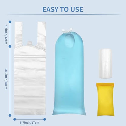 100PCS Clear Shipping Bags, Fish Bag 1500ml PE Plastic Emergency Portable Disposable Urine Drainage Bag for Travel, Traffic Jams, Camping, Patient, Kids(7.6x23.7Inch/17x60cm)