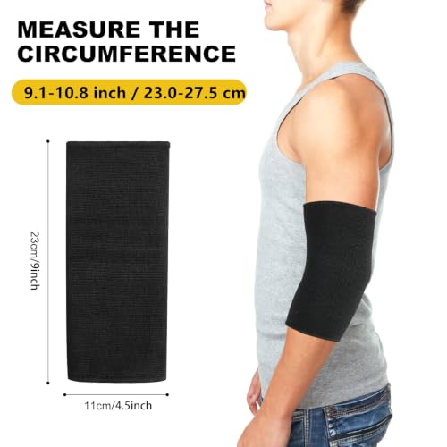 Elbow Compression Sleeves, Elbow Brace Support for Men & Women - color: Black 1 Pair