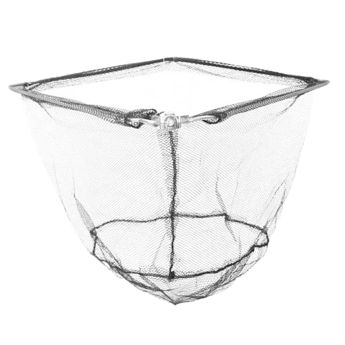 POPETPOP Detachable Fishing Net Head Replacement for Fish Catching Basket Stainless Steel Solid Frame with Portable Lightweight Net for Removal and Fast Water Drainage