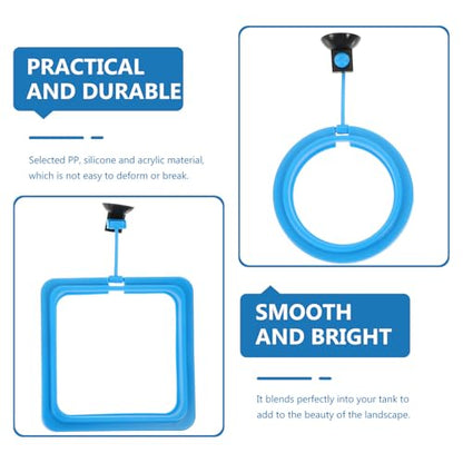 Toyvian 3pcs Fish Feeding Rings Aquarium Feeding Circle Set with Suction Cup Fish Feeder for Tank and Tropical Tool