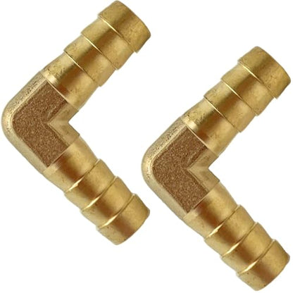 2pcs Brass Hose Barb Fitting 3/8" x 3/8" Barbed 90 Degree Elbow Connector L Right Angle by CX WONDERLAND - size: 3/8" Hose Barb