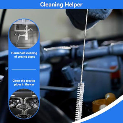2 Pack 120 Inch Flexible Drain Brush, Sunroof Drain Cleaning Tool for Ice Maker, Refrigerator & AC Drain Line - style: 120 IN