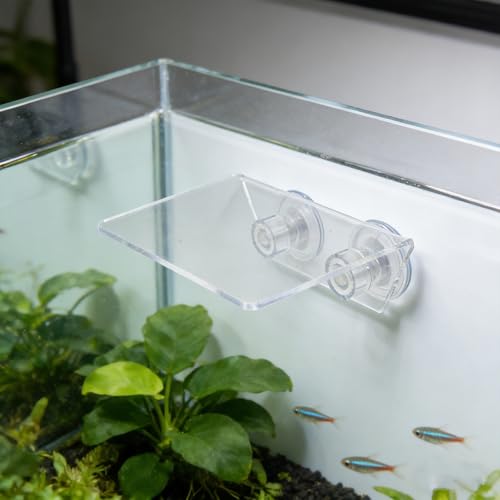 Aquarium Floating Shelf: Fish Tank Acrylic Ledge Plants Holder with Suction Cup - 5.9x4x2in Transparent Ledge for Aquarium Coral Aquatic Plants Moss - size: 15.00X10.00X5.00CM