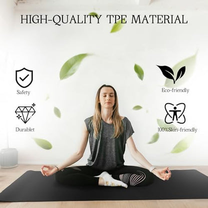 VTORY Extra Large Yoga Mat 6'x 4' - (6mm /8mm/12mm) - size: 6' x 4' x 1/3 in