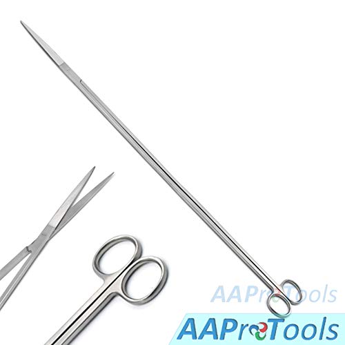 Fish Aquarium Cleaner 5 Pcs Set 18" Kelly Scissors, Tweeezers and Sand Flattener Extra Long Handle Stainless Steel Instruments