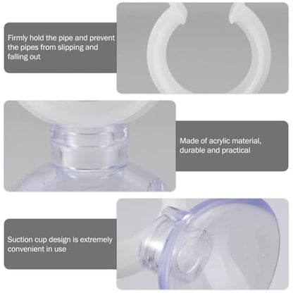 Abaodam 6 Pcs Aquarium Water Pipe Clamp Holder 1/2 Inch Tube Clip with Suction Cups for Fish Tank Air Hose Fixed Clip Small Fish Tank Accessories