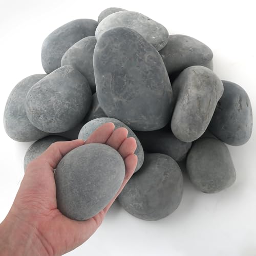 5 lbs Mexican Beach Pebbles, 2-3 Inch Decorative River Rocks for Fish Tank Aquarium Fountain, Decorative Pebbles for Garden Landscaping, Home Décor, Outdoor Paving Walkways Pathways Backyard - size: 5 Pounds, 2-3 Inch