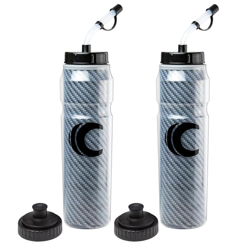 Cannon Sports 28oz Insulated Squeeze Water Bottle with Straw, Leak Proof Lids, 2 lids (Straw and Squeeze), Double Wall Insulation, Wide Mouth, BPA-Free (2 Pack) (Black) - color: Black
