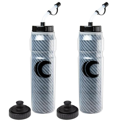 Cannon Sports 28oz Insulated Squeeze Water Bottle with Straw, Leak Proof Lids, 2 lids (Straw and Squeeze), Double Wall Insulation, Wide Mouth, BPA-Free (2 Pack) (Black) - color: Black