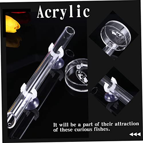 BESPORTBLE Transparent Acrylic Shrimp Feeding Tube with Feeding Basin for Brine Shrimp Blood Worms and Worms Convenient Aquarium Tool