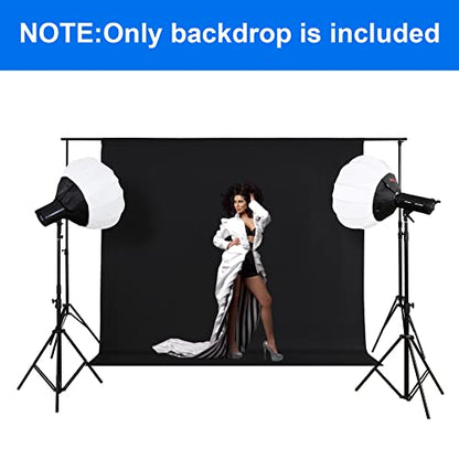 8X10FT Black Backdrop Background for Photography,Polyester Backdrop Curtain Background Screen for Photography,Photoshoot,Video Recording,Studio(8X10ft,Black)
