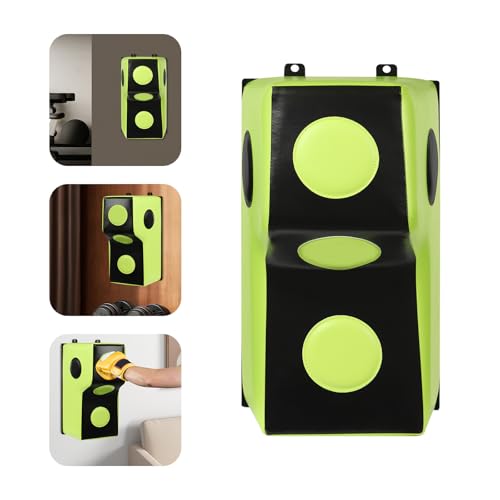 Wall Mount Punching Bag – Space-Saving Boxing Training Equipment for Hooks, Uppercuts & More (15.7x11.8x27.5in) - Durable PU, EVA, Steel Design for Home Gym - color: Green