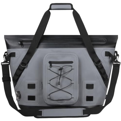 Insulated Fish Cooler Kill Bag with Flat Bottom-26x18 31x14 40x16 50x18 60x20 70x25 Inches Waterproof Fishing tackle Kill Cooler Bag - color: Dark Grey-26x18x9