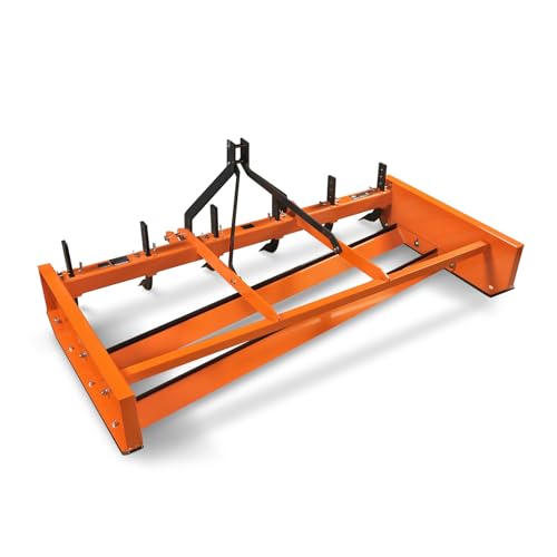 84" Heavy Duty Tractor Land Leveler Land Plane Scraper Grader Attachment with 6 Shanks 3 Point Hitch,Cat. 1, 30-60HP, Model LP84