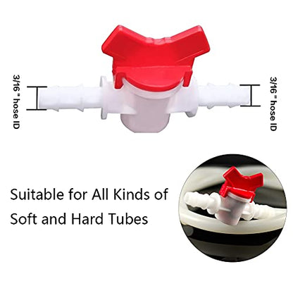3/16“ Hose Barbed Ball Valve Drip Irrigation Ball Valve Shut Off Switch for Drip Irrigation and Aquariums（Pack of 2） - color: 2pcs, size: 3/16 Inch