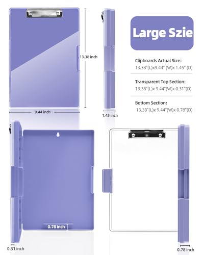Clipboard with Storage, Nurse Dry Erase Clip Board, 8.5x11, Light Purple - color: Light Purple