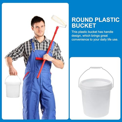 2 Gallon White Bucket & Lid - Durable Mil All Purpose Pail with Lids - Food Grade - Made in USA - BPA Free Plastic (12 Pack) - size: 12pk - 2 Gal. w/Lids