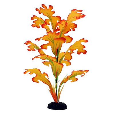 2-Pack 12 Inch Aquarium Silk Aquarium Plants, Artificial Plastic Plant for Small Tank, Goldfish, Fish Hides (Yellow, 12 Inch)