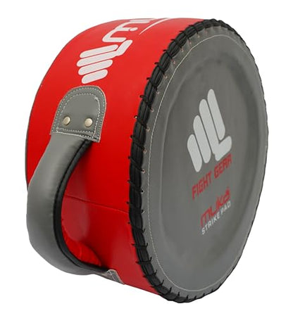 Round Boxing Pad for Men - Synthetic Leather Punching Mitts Coaching Shield - MMA Muay Thai Kickboxing Strike Pads for Karate, Training, Taekwondo, Martial Arts - color: Red