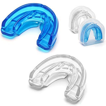 Coolrunner Double Braces Mouth Guard, Youth Sports Athletic Mouth Guards - color: Blue