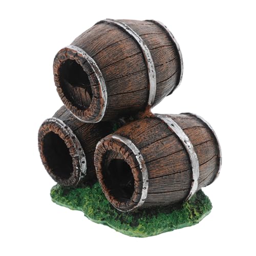 Large Natural Driftwood Aquarium Decor Resin Wine Barrel Fish Tank Cave
