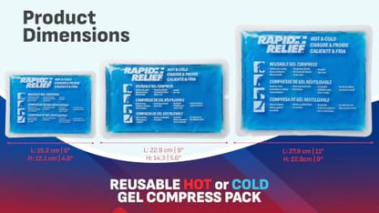Rapid Relief Gel Ice Pack, Reusable Cold Pain Relief, Medium 5x9 Inch 1 Ct - size: 5 x 9 Inch