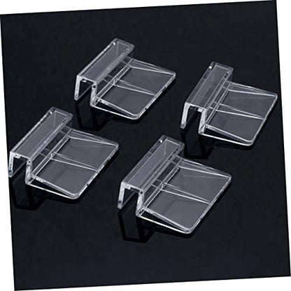 WOONEKY 10pcs Fish Tank Stand Cover Holder Acrylic Racks for Tanks Aquarium Cover Support Brackets - size: 5.5X5X1.8CM