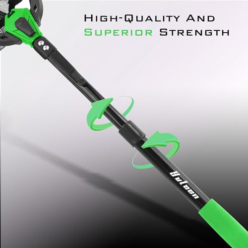 Floating Fishing Net Fish Landing Net - Upgraded Design Foldable & Lightweight Freshwater Fishing Landing Net, Ultra-Thin Rubber Fish Net Easy Catch and Release, Fishing Gifts for Men - color: Green 15"/38cm Hoop Size (Extendable)