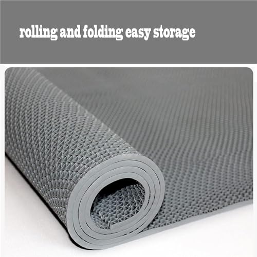 PVC Drainage Floor Mat 3X10 FT Non-Slip Commercial Wet Area Mat for Outdoor and Indoor Restaurant Kitchen Bar Swimming Pool Splash Matting Water Drain Flooring Mat,Grey