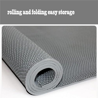 PVC Drainage Floor Mat 3X10 FT Non-Slip Commercial Wet Area Mat for Outdoor and Indoor Restaurant Kitchen Bar Swimming Pool Splash Matting Water Drain Flooring Mat,Grey