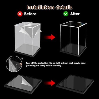 Acrylic Display Case for Lego Collectibles, Clear Box 11x9x10in - size: 11 x 9 x 10 inches