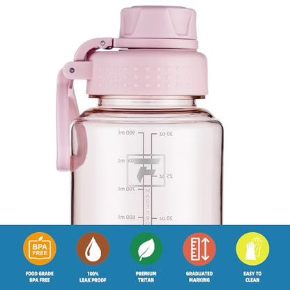 Fanhaw 32 oz Clear BPA-Free Tritan Water Bottle with Fast-Flow Spout Lid, BPA-Free & Leak-Proof Wide-Mouth Reusable Bottle for Gym, School & Office, Back to School Essentials (Cherry Blossom) - color: Cherry Blossom, style: 1 Pack