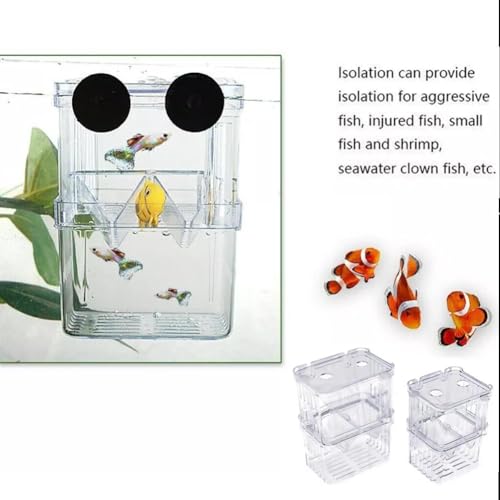 Generic Aquarium Fish Tank Hatchery Incubator Breeding Box, Transparent Fish Isolation Box Acclimation Hatchery, for Baby Fish Shrimp Clownfish Guppy (S) - color: S