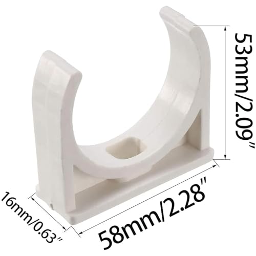 50 Pcs U-Shaped PVC Water Pipe Clamps, U-Shaped Buckles Fit for 1-1/2" (40mm) Pipes, TV Trays Tubing Hanger Support Pex Tubing (White 40mm) - size: 40mm,50Pcs(White)