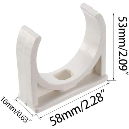 50 Pcs U-Shaped PVC Water Pipe Clamps, U-Shaped Buckles Fit for 1-1/2" (40mm) Pipes, TV Trays Tubing Hanger Support Pex Tubing (White 40mm) - size: 40mm,50Pcs(White)