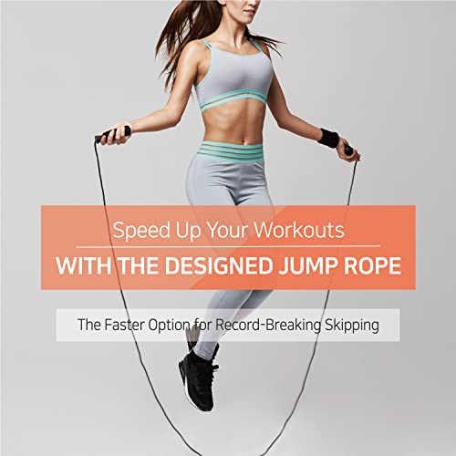 Skipping Rope for Men and Women - Speed Exercise Jump Rope for Fitness Training Workout for All Ages and Gender - Lightweight and Adjustable Cable, Great for Cardio, Boxing, CrossFit, Made in