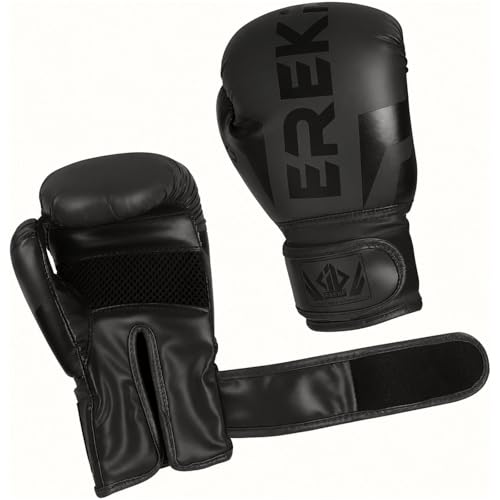 Kids Boxing Training Gloves, Sparring Boxing Gloves for Boys Girls - color: Black, size: 10 oz