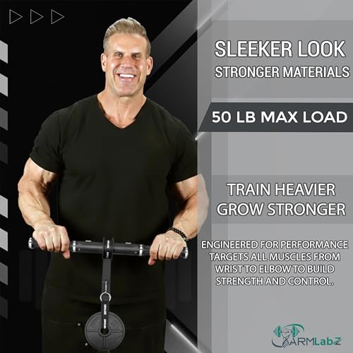 ArmLabz Forearm Roller 3.0 Premium Wrist Roller and Forearm Strengthener, Grip Strength Trainer and Hand Exerciser, Quick Reset, One Arm Use, Metal Core, Heavy-Duty Strap