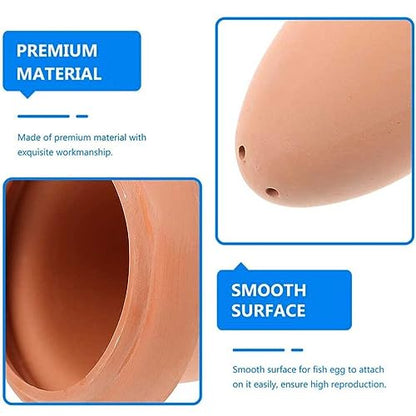 Fish Breeding Cones Cave, Ceramic Angelfish Spawning Barrels with Grid Isolation Spawning Slates Fish Tank Reproduction Ornament Slate Rocks Aquarium,L - size: Large