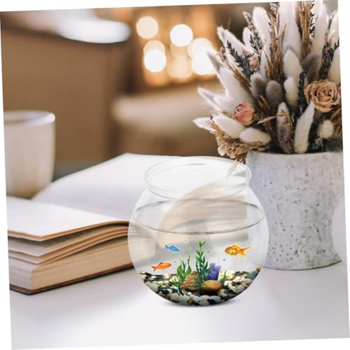 Clear Plastic Fish Bowl Small Aquarium Tank for Goldfish Portable Fish Keeper for Home Decor and Hydroponic Plants Decorative Fish Tank Container