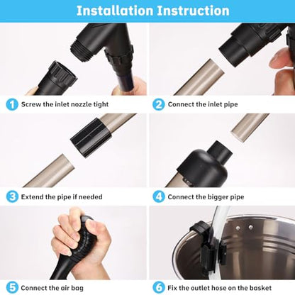 Gravel Vacuum for Aquarium-6.5Ft Hose Water Changer for Fish Tank Adjustable-Manual Siphon Pump Fish Tank Cleaner