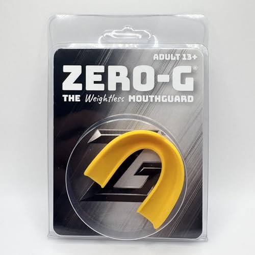Zero-G Adult Mouthguard Yellow 1-Pack, Boil & Bite for Contact Sports - color: Yellow