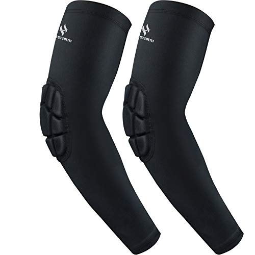 2PCS Padded Elbow Sleeves Compression Arm Protective Support - size: Medium