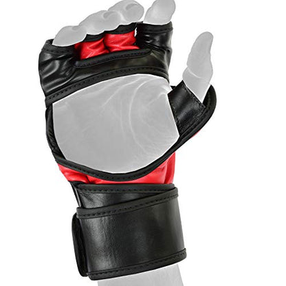 BeSmart UFC Kickboxing Gloves - MMA Sparring & Training Gloves for Mixed Martial-Arts, Adults Men & Women - color: Red, size: X-Large